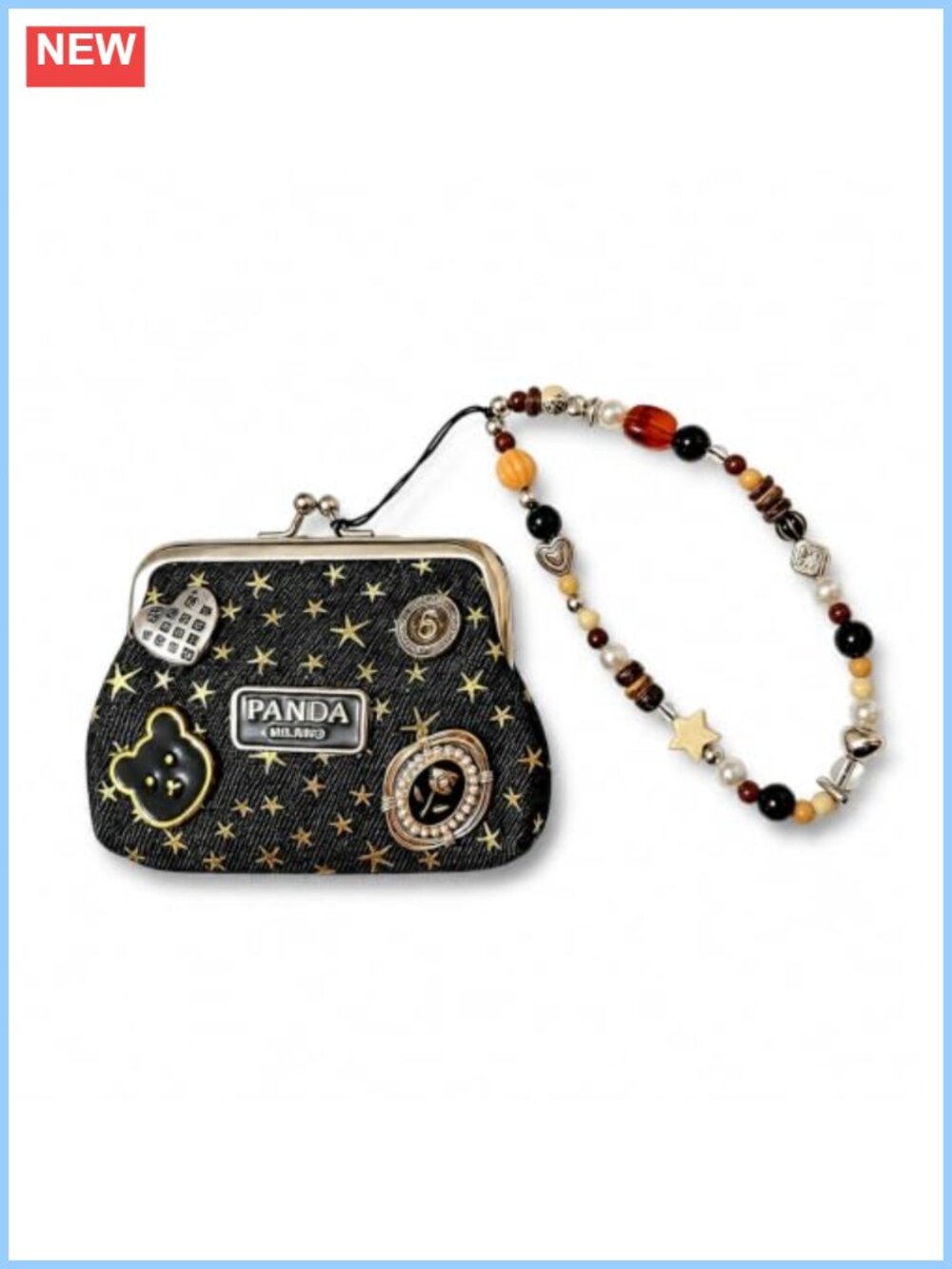 Kisslock Coin Purse Fabric Metal Wristlet Mini Pouch for Women